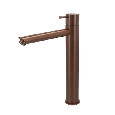 Wastafelmengkraan Hotbath Cobber 1-hendel Recht 28.6 cm Geborsteld Koper PVD