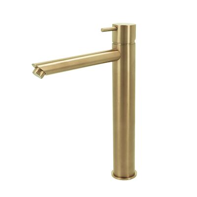 Wastafelmengkraan Hotbath Cobber 1-hendel Recht 28.6 cm Geborsteld Messing PVD