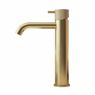 Wastafelmengkraan Hotbath Cobber X 21.6 cm Geborsteld Messing PVD