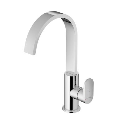 Wastafelmengkraan Hotbath Friendo 1-hendel Cascade Uitloop 29 cm Chroom