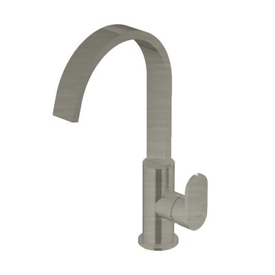 Wastafelmengkraan Hotbath Friendo 1-hendel Cascade Uitloop 29 cm Geborsteld Nikkel
