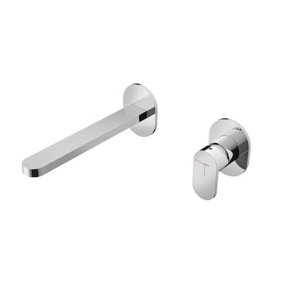 Wastafelmengkraan Hotbath Friendo 3+3 Inbouwsysteem 1-hendel Uitloop Recht 18 cm Chroom