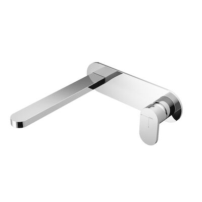 Wastafelmengkraan Hotbath Friendo 3+3 Inbouwsysteem Achterplaat Uitloop Recht 18 cm Chroom