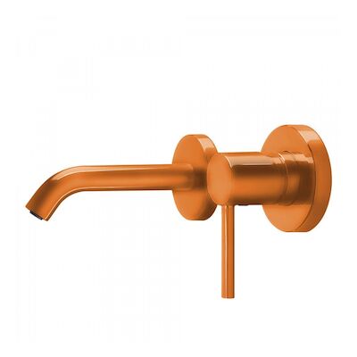 Wastafelmengkraan Inbouw Tres Study Colors 1-Hendel 14 cm Uitloop Recht Rond Oranje