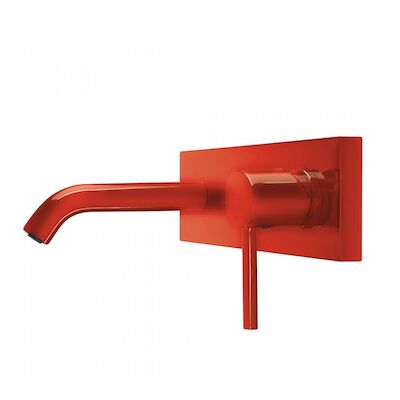 Wastafelmengkraan Inbouw Tres Study Colors 1-Hendel Uitloop Recht 14 cm Rond Rood