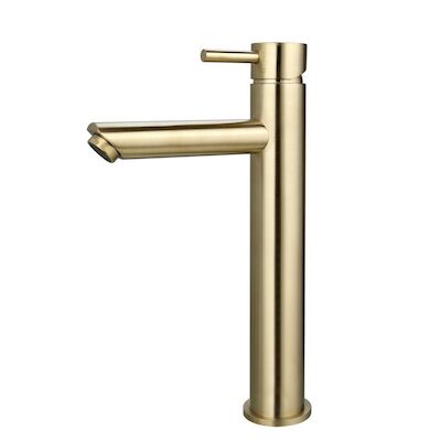Wastafelmengkraan Sanilux Opbouw Hoog 12.5×29.6 cm Goud Geborsteld