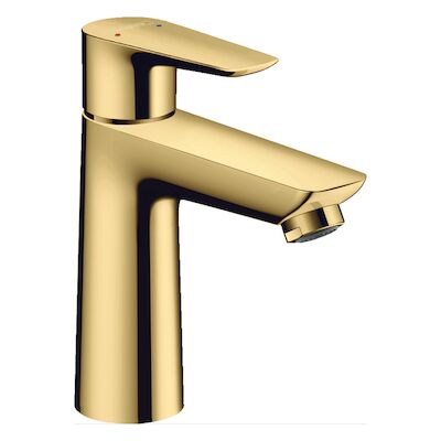 Wastafelmengkraan Talis E HansGrohe 110 Eengreeps CoolStart met Trekwaste Gepolijst Goud