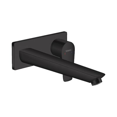 Wastafelmengkraan Talis E HansGrohe Afdekset Uitloop 22.5 cm en Afvoerplug Mat Zwart