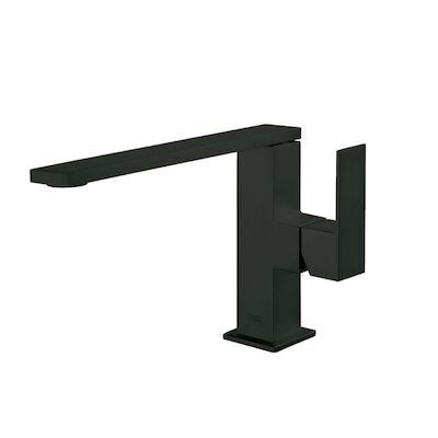 Wastafelmengkraan Tres Cuadro Exclusive 1-Hendel Uitloop Recht 14 cm Vierkant Mat Zwart