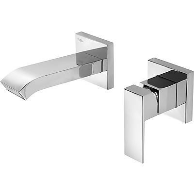 Wastafelmengkraan Tres Cuadro Inbouw met waterval uitloop 00626010 Chroom