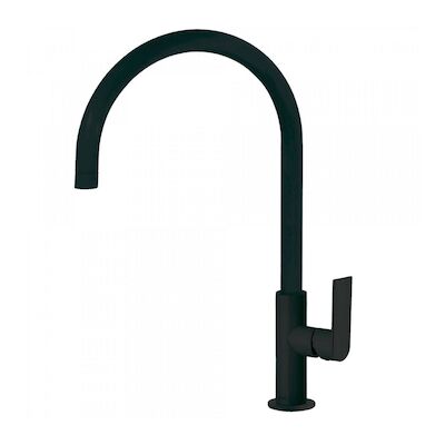 Wastafelmengkraan Tres Loft Colors 1-Hendel Uitloop Gebogen 26 cm Rond Mat Zwart