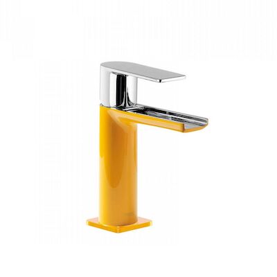 Wastafelmengkraan Tres Loft Colors 1-hendel Waterval Uitloop 10.4 cm Rond Geel Chroom