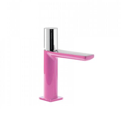 Wastafelmengkraan Tres Loft Colors 1-Knop Uitloop Recht 11.3 cm Rond Fuchsia Chroom