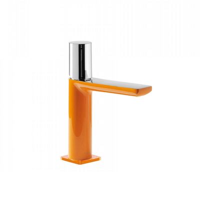 Wastafelmengkraan Tres Loft Colors 1-Knop Uitloop Recht 11.3 cm Rond Oranje Chroom