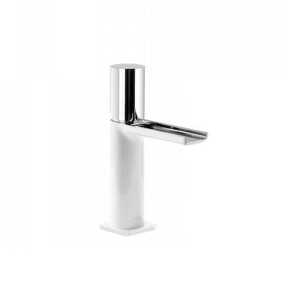 Wastafelmengkraan Tres Loft Colors 1-knop Waterval Uitloop 10.4 cm Rond Wit Chroom