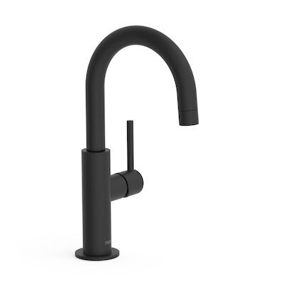 Wastafelmengkraan Tres Study Exclusive 27,5 cm met Hendel Uitloop Gebogen Rond Mat Zwart