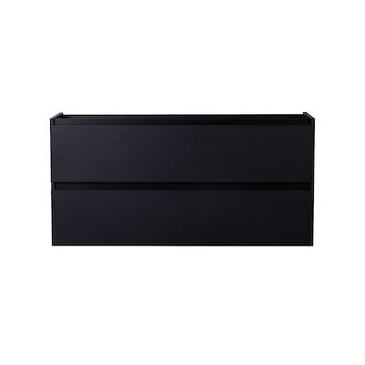 Wastafelmeubel BWS Maia Onderkast Zonder Topblad 120 cm 2 Laden + 1 Uitsparing Mat Zwart