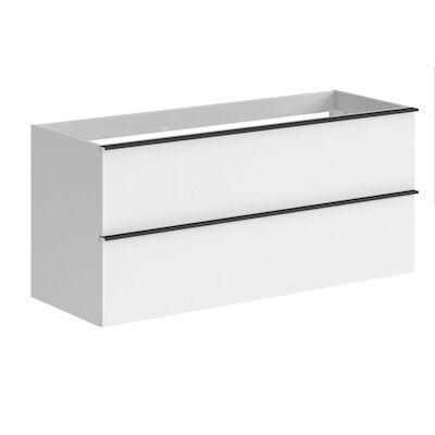 Wastafelonderkast Allibert Santiago Olav 2 Lades Soft Close Glanzend Wit 120x55x46 cm
