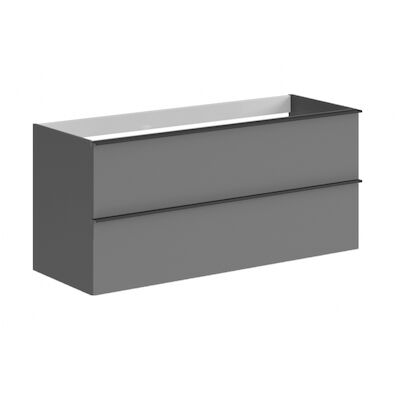 Wastafelonderkast Allibert Santiago Olav 2 Lades Soft Close Onyx Grijs Mat 120x55x46 cm