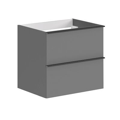 Wastafelonderkast Allibert Santiago Olav 2 Lades Soft Close Onyx Grijs Mat 60x55x46 cm
