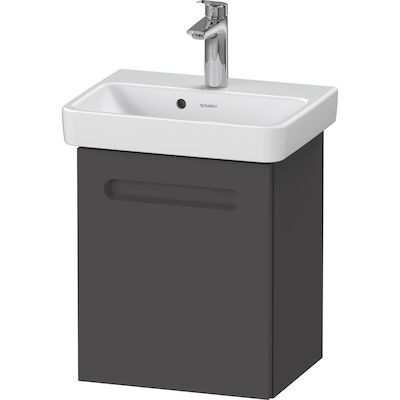 Wastafelonderkast Duravit No.1 Met 1 Deur Links 39×34.6×47.8cm Met Geïntegreerde Greep Mat Grafiet