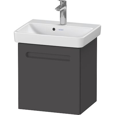 Wastafelonderkast Duravit No.1 Met 1 Deur Links 44×38.6×47.8cm Met Geïntegreerde Greep Mat Grafiet