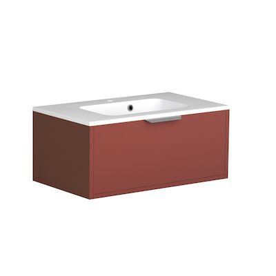 Wastafelonderkast Met Wasbak Allibert Evo 80 cm Terracotta Rood