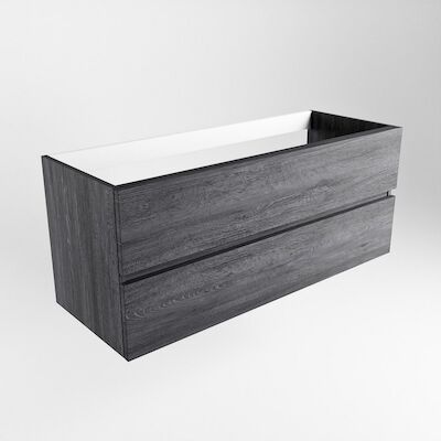 Wastafelonderkast Mondiaz Vica 120cm 2 Lades Middenuitsparing Antraciet