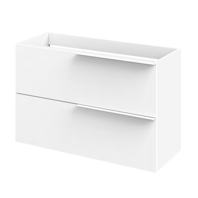 Wastafelonderkast Tiger Pocket 100 cm Hoogglans Wit Met Matwitte Grepen