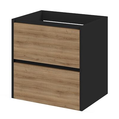 Wastafelonderkast Tiger Reverse 60 cm Chalet Eik – Mat Zwart