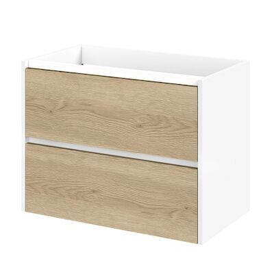 Wastafelonderkast Tiger Reverse 80 cm Naturel Eik – Mat Wit