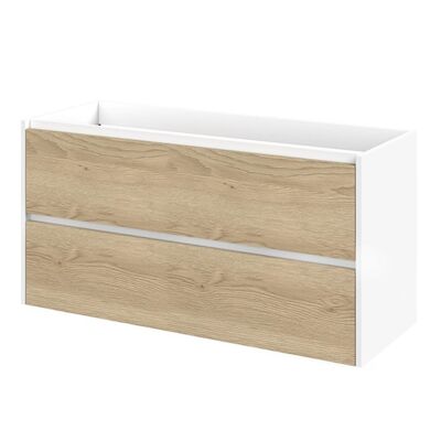 Wastafelonderkast Tiger Reverse Met 2 Lades 120 cm Naturel Eik – Mat Wit