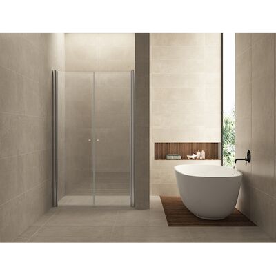 Wiesbaden Douchedeur | 2 Pendeldeuren | 120x200cm | 6mm NANO coating glas | Chroom | Nisdeur