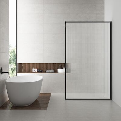 Wiesbaden Douchewand Square 90×200 | Helder | Mat Zwart | Inloopdouche