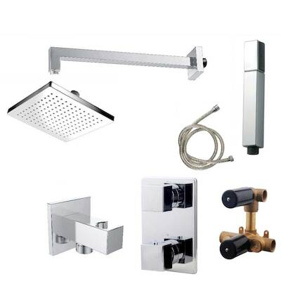 Wiesbaden inbouw regendouche set 02 Rombo Chroom