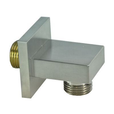 Wiesbaden Rombo Doucheaansluiting Muur Vierkant 1/2″ RVS Look