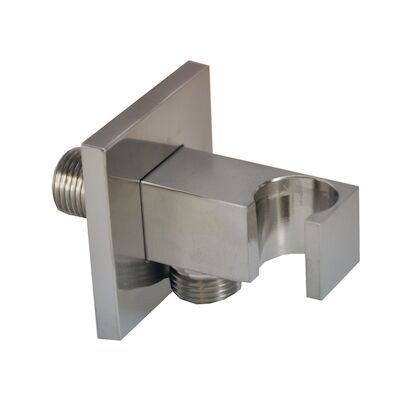 Wiesbaden Rombo handdouchehouder met 1/2 inch aansluiting en opsteek RVS look