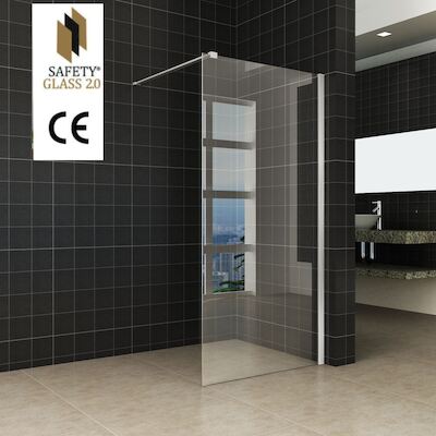 Wiesbaden Safety Glass 2.0 Inloopdouche + Muurprofiel 1200×2000 10mm NANO glas