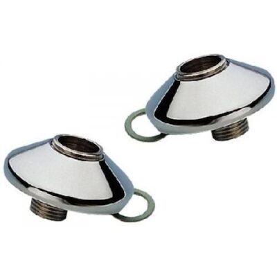 Wiesbaden set luxe s-koppelingen + rozet chroom 1/2×3/8