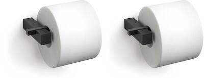 ZACK Carvo toiletrolhouder 16,5x10x2,6cm set van 2 stuks zwart