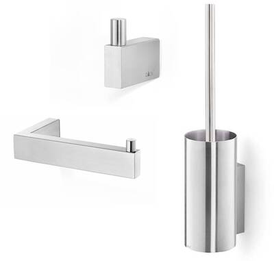 ZACK Linea Toilet accessoireset 3-in-1 geborsteld RVS