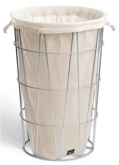 ZACK Satone wasmand met waszak Ø35x50cm RVS glanzend
