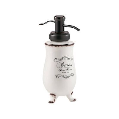 Zeepdispenser Sapho Amelie Vrijstaand 230 ML Keramiek Wit / Zwart