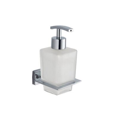 Zeepdispenser Sapho Apollo Hangend 15.6×8 cm Melkglas / Chroom