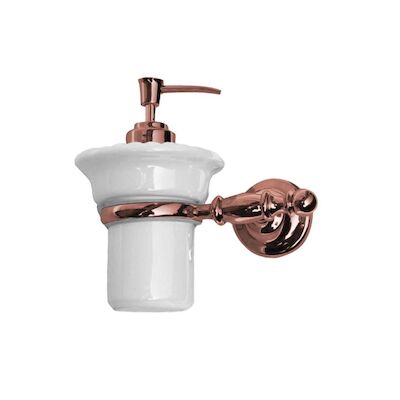 Zeepdispenser Sapho Perla Hangend 15×15 Rose Goud / Wit