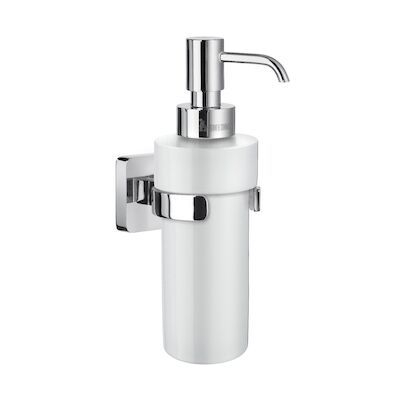 Zeepdispenser Smedbo Ice Wandmodel 200 ml Porselein Glas Chroom