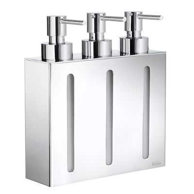 Zeepdispenser Smedbo Outline Wandmodel 3 voudig 3×250 ml Chroom