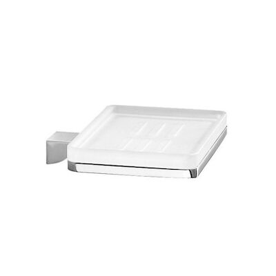 Zeephouder Sapho Glamour Hangend 15×2.9 cm Chroom / Melkglas