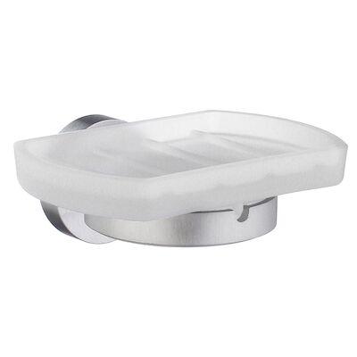 Zeephouder Smedbo Home Mat Glas 12×7,8 cm Chroom Geborsteld