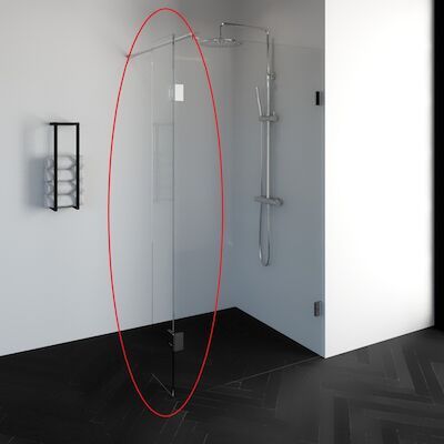 Zijwand Draaibaar Profielloos Just Creating DZ1 30 cm Zonder Beslag Omkeerbaar Helder Glas